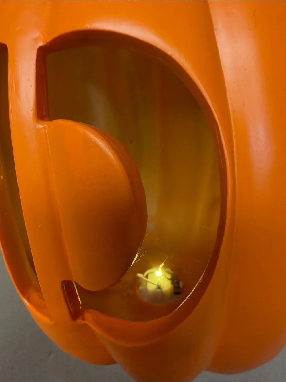 “D” Orange Pumpkin Lantern with Metallic Brown Stem - Seasonal Party Decor